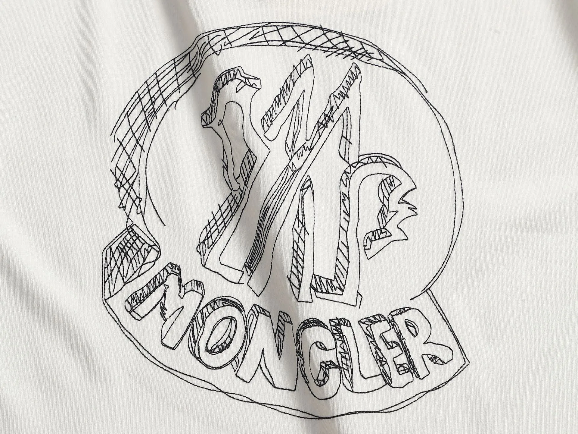 MONCLER LOGO 🪡 Logo ， Retro Same Style T 260 Versatile : Black White Size：XS~L